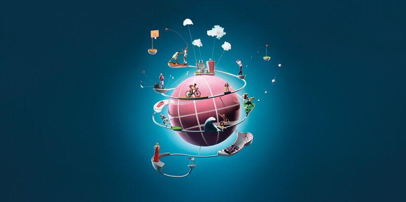 Global sports and activities globe