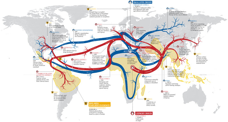 Global spread of diseases