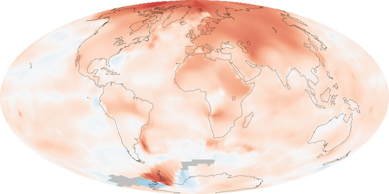 Global temperature anomaly map