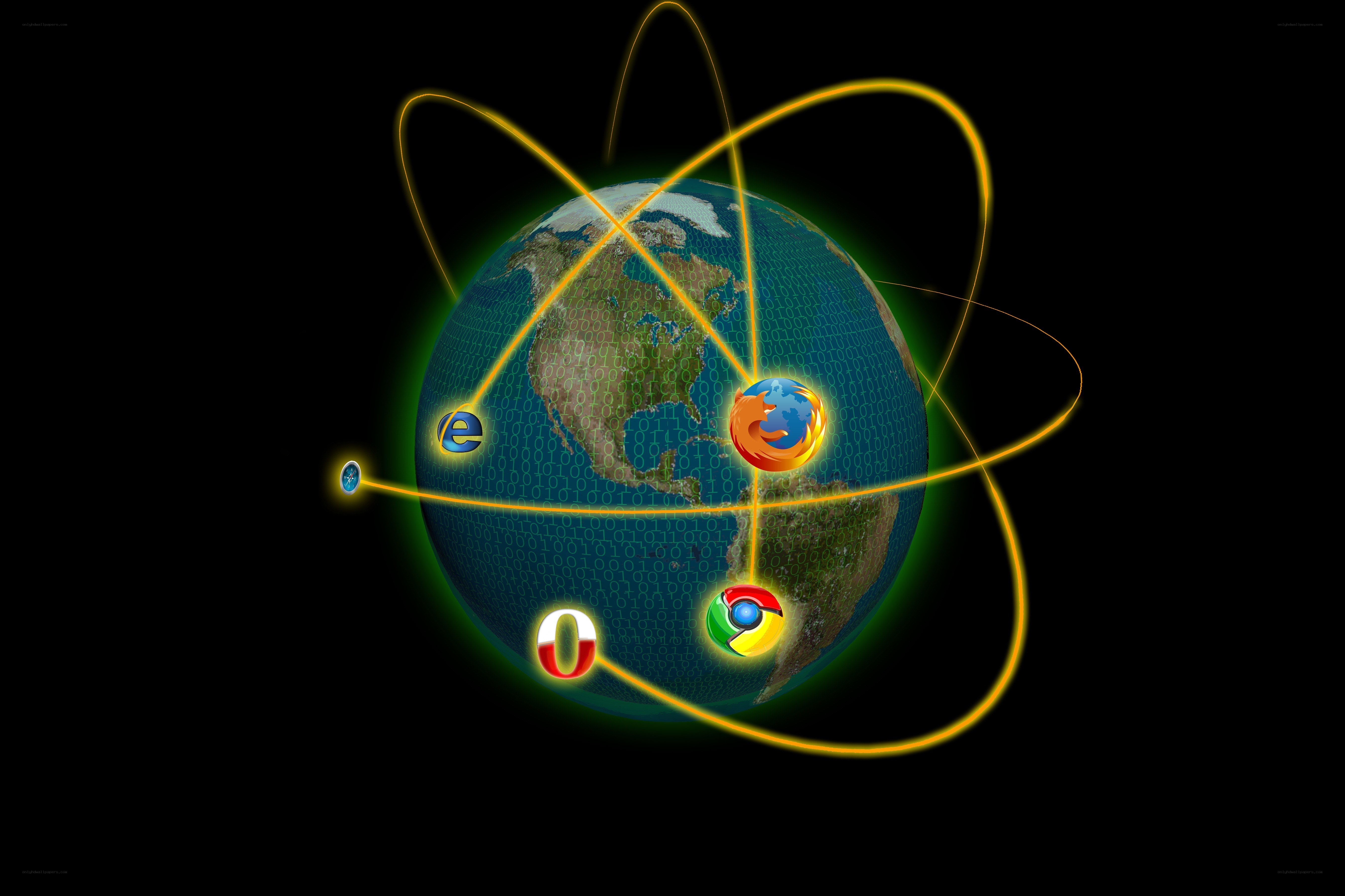 Global web browsers orbiting Earth