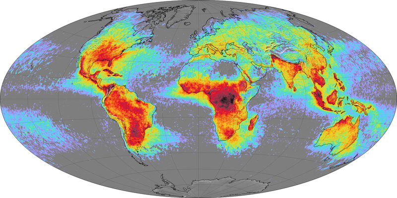 Global wildfire activity map