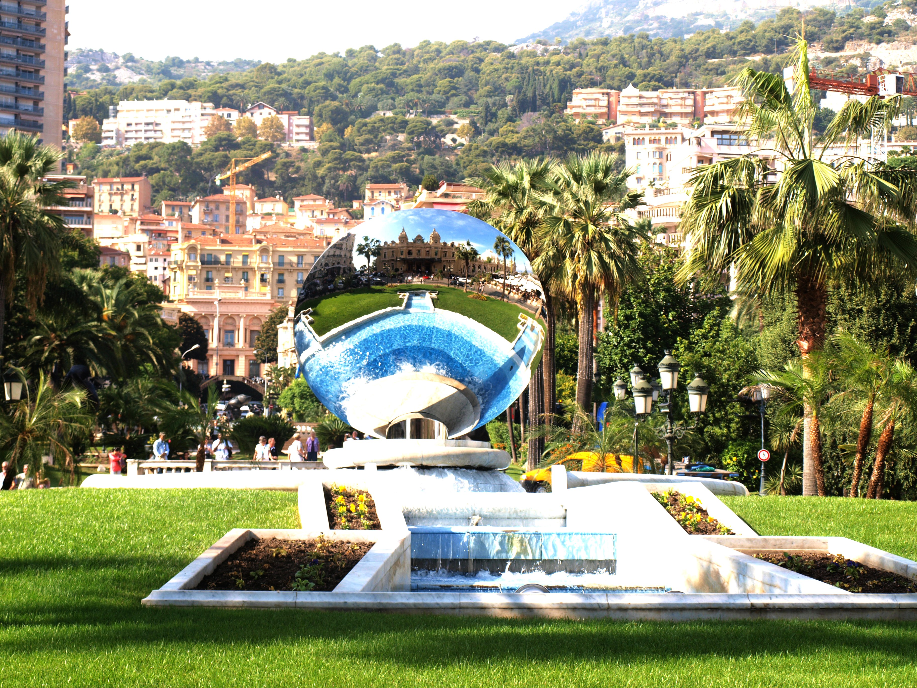 Globe fountain in Monaco