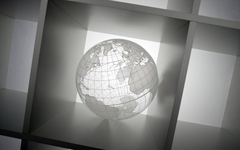 Globe in a display case