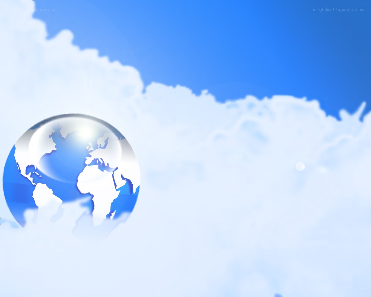 globe in the clouds