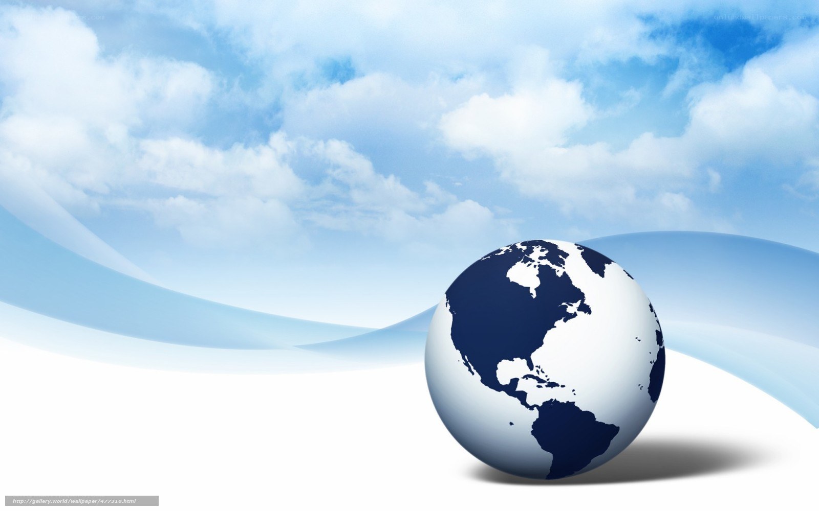 globe on blue sky background