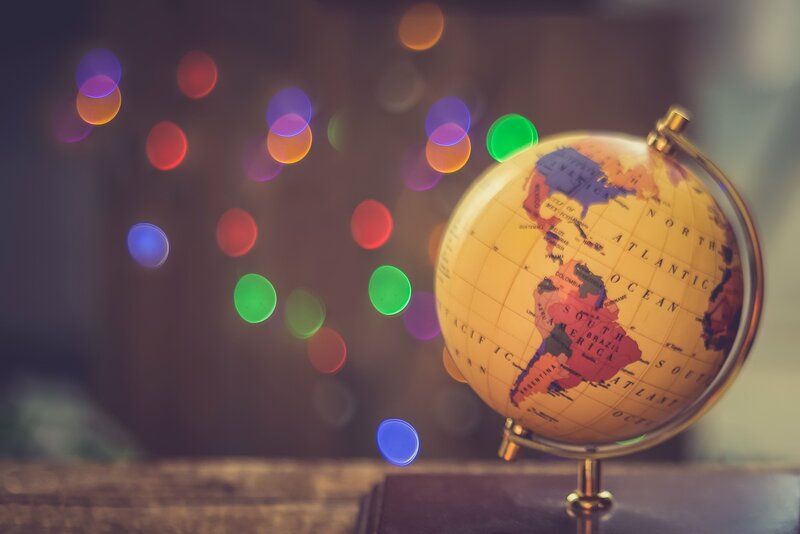 Globe on Wooden Surface