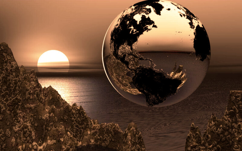 Globe over Ocean
