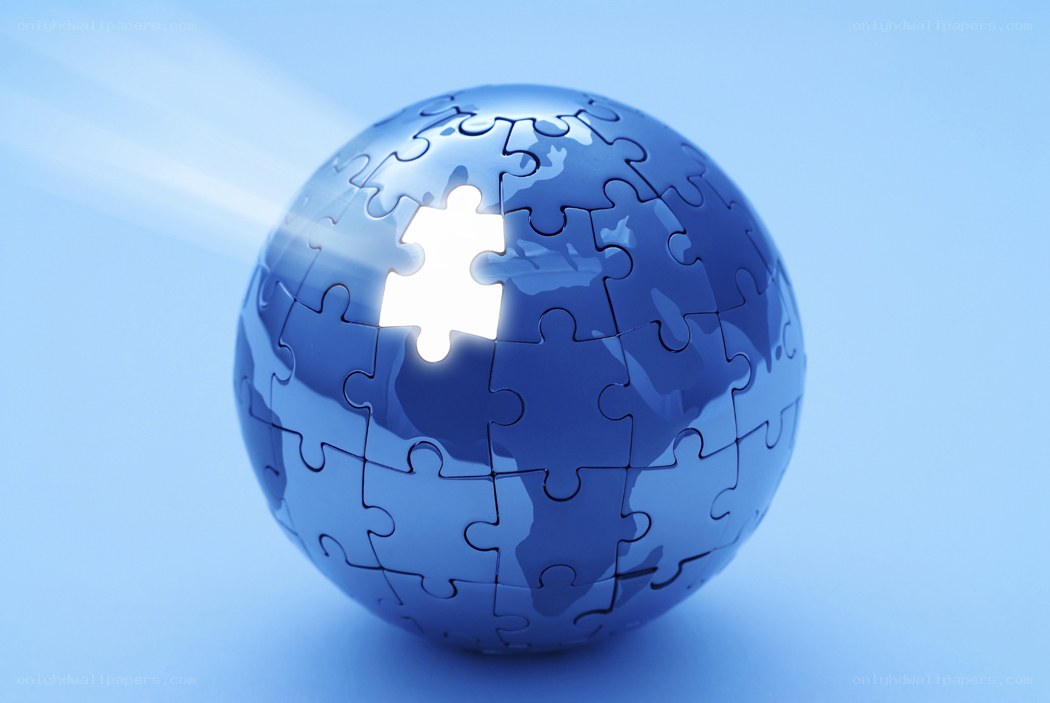 globe puzzle with missing piece