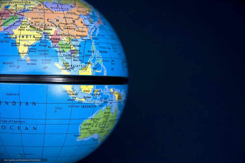 Globe Showing Asia and Australia — Blue