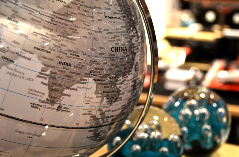 globe showing asia