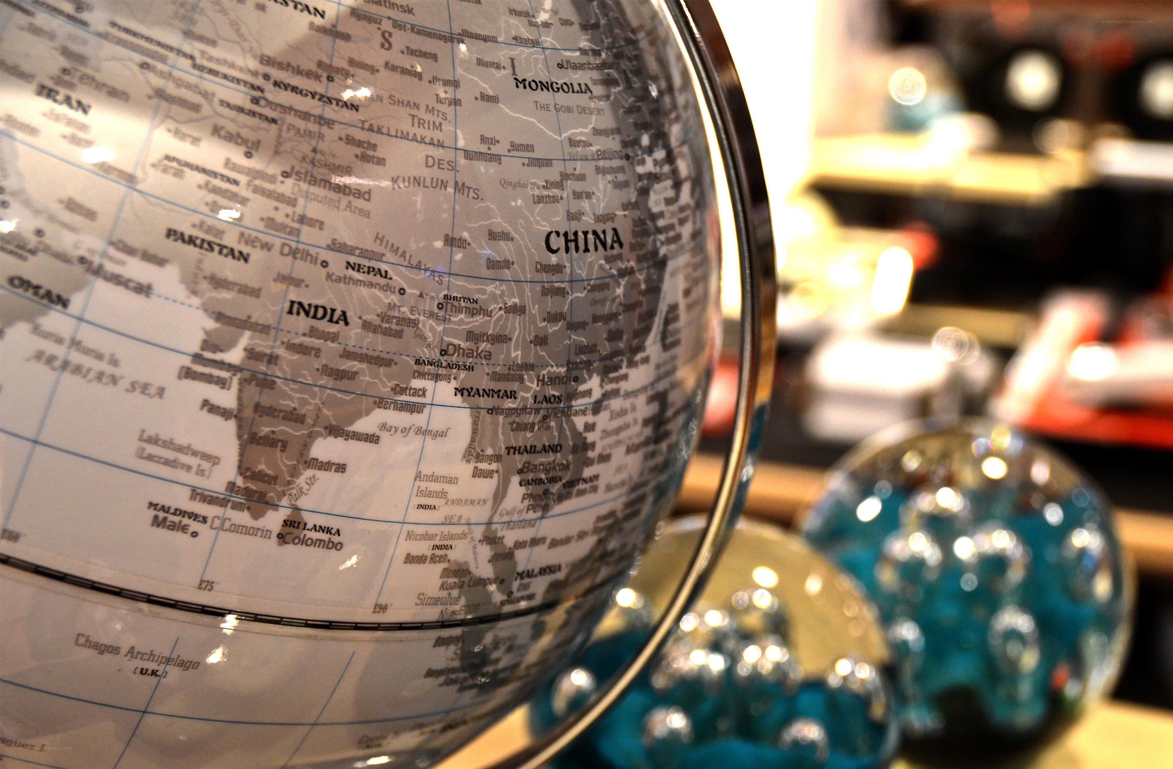 globe showing asia