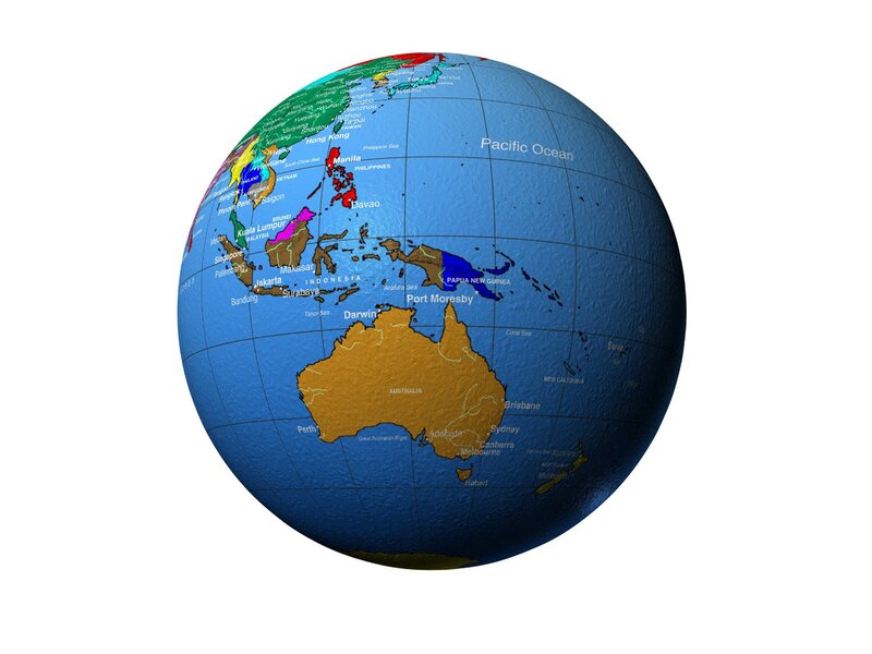 Globe Showing Oceania