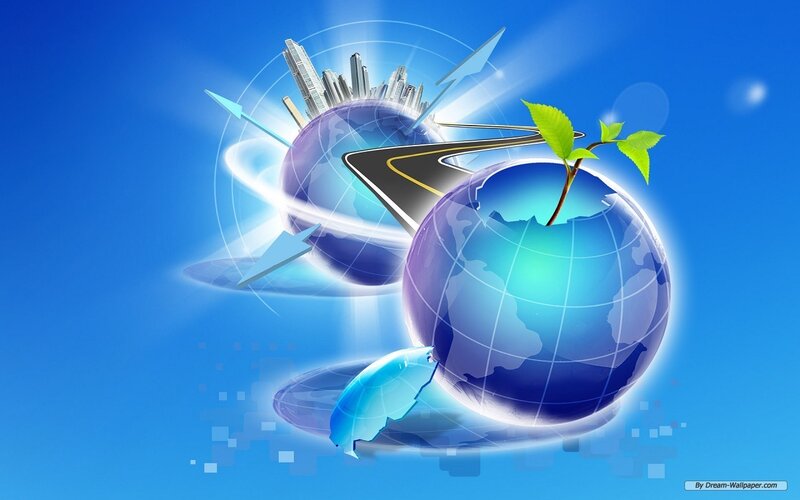 Globe with City and Plant