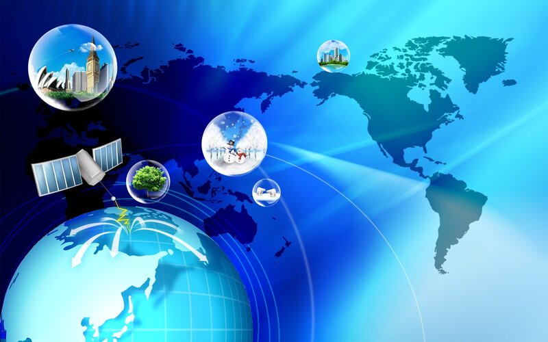 Globe with Climate Bubbles