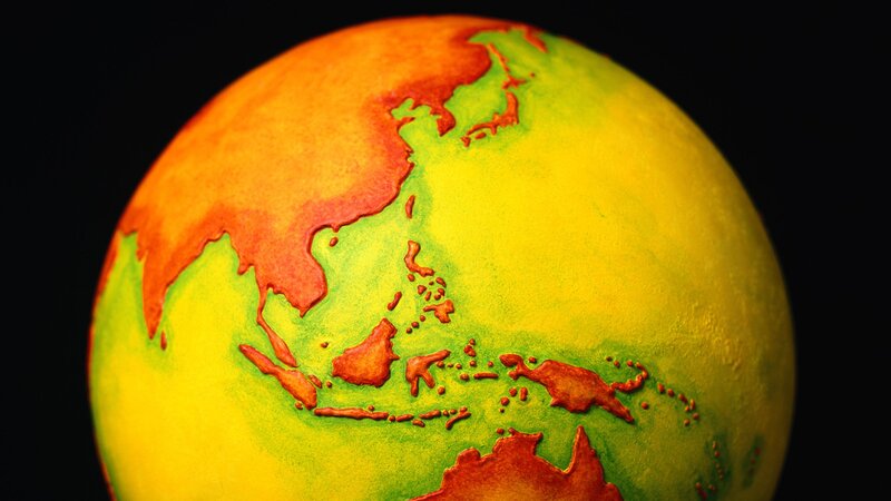 Globe with Colored Continents