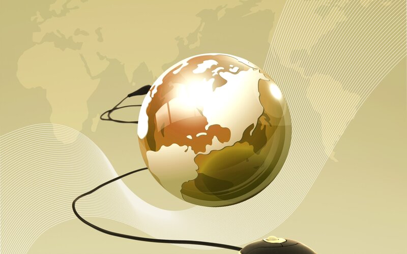 Globe with Computer Mouse