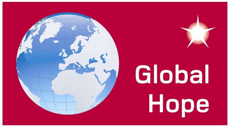 Globe with Continents — Red