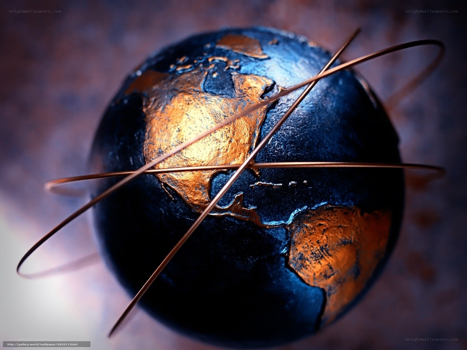 Globe with copper rings