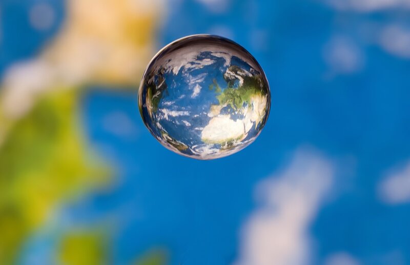 Globe with Earth Reflection