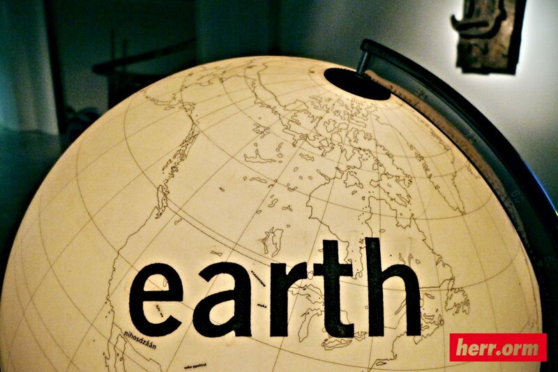 globe with earth text