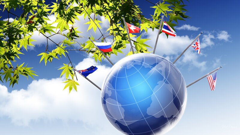 Globe with Flags