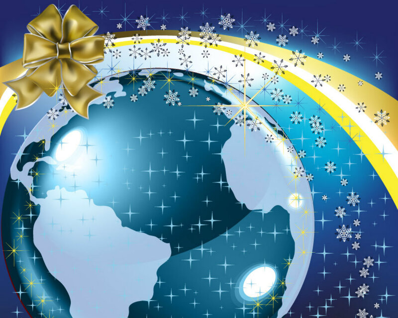 Globe with Golden Bow