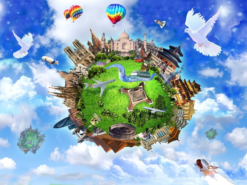 Globe with Landmarks