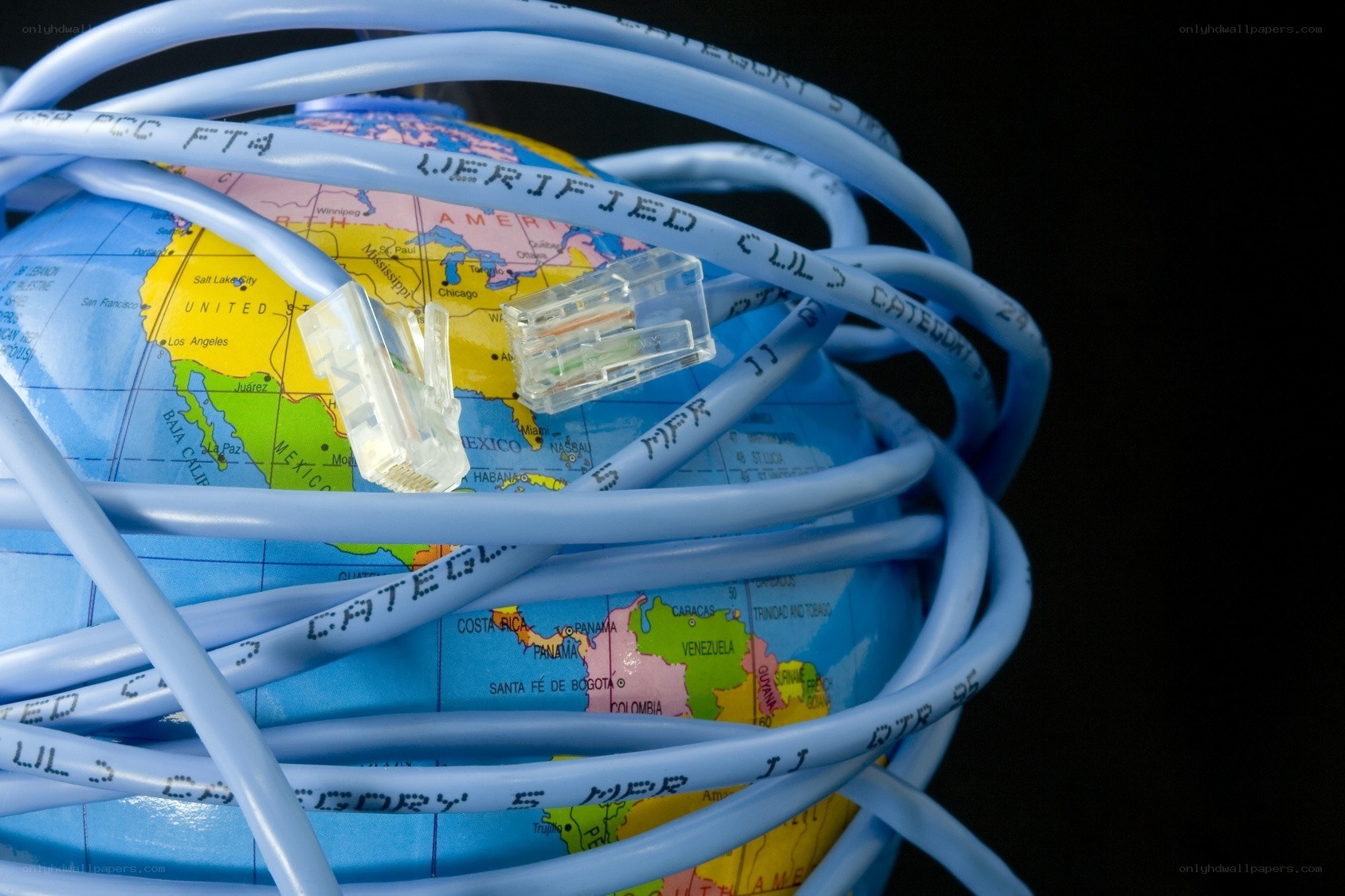 globe with network cables