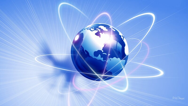 Globe with Orbiting Lines