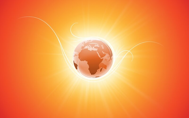 Globe with radiant light