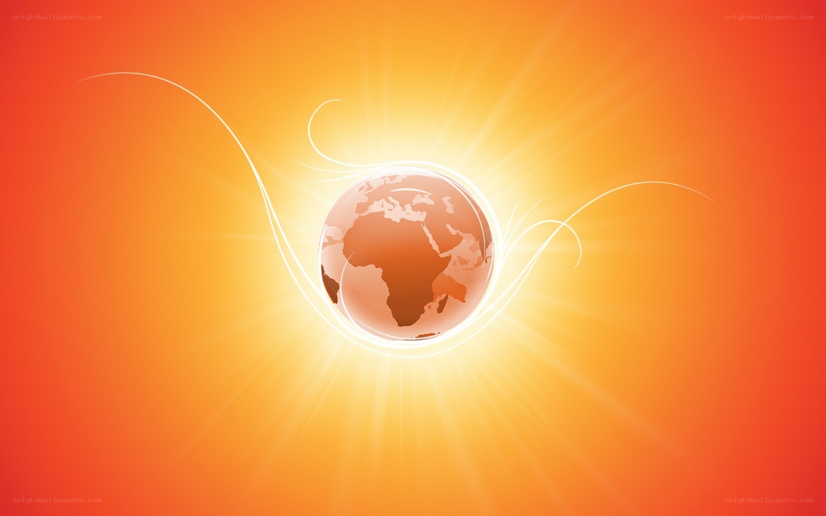 Globe with radiant light