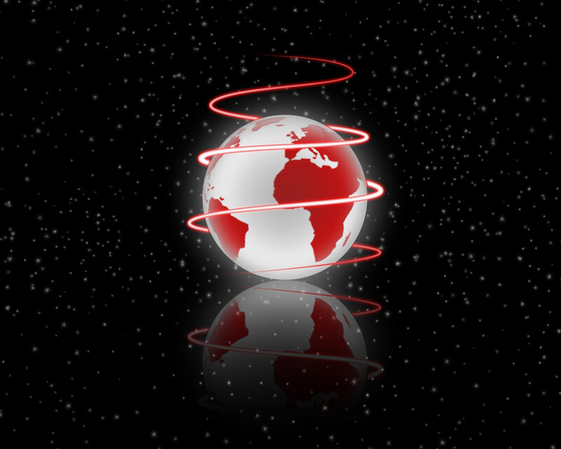 Globe with Red Rings