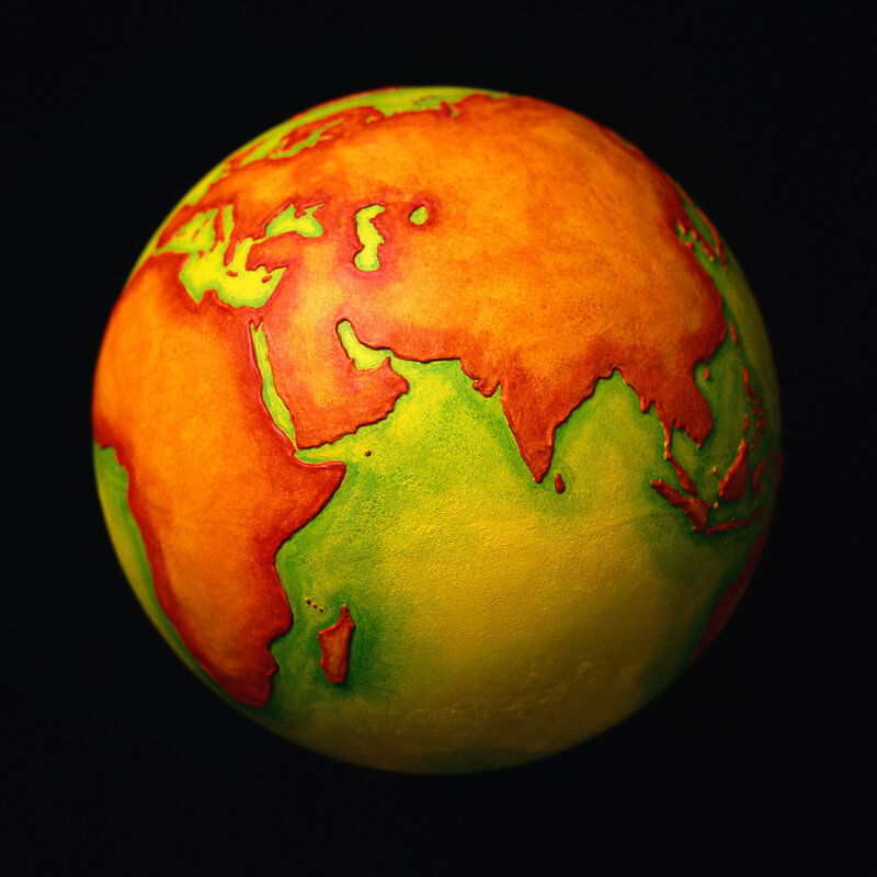 Globe with Temperature Map