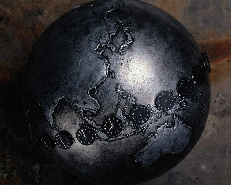 globe with world clocks