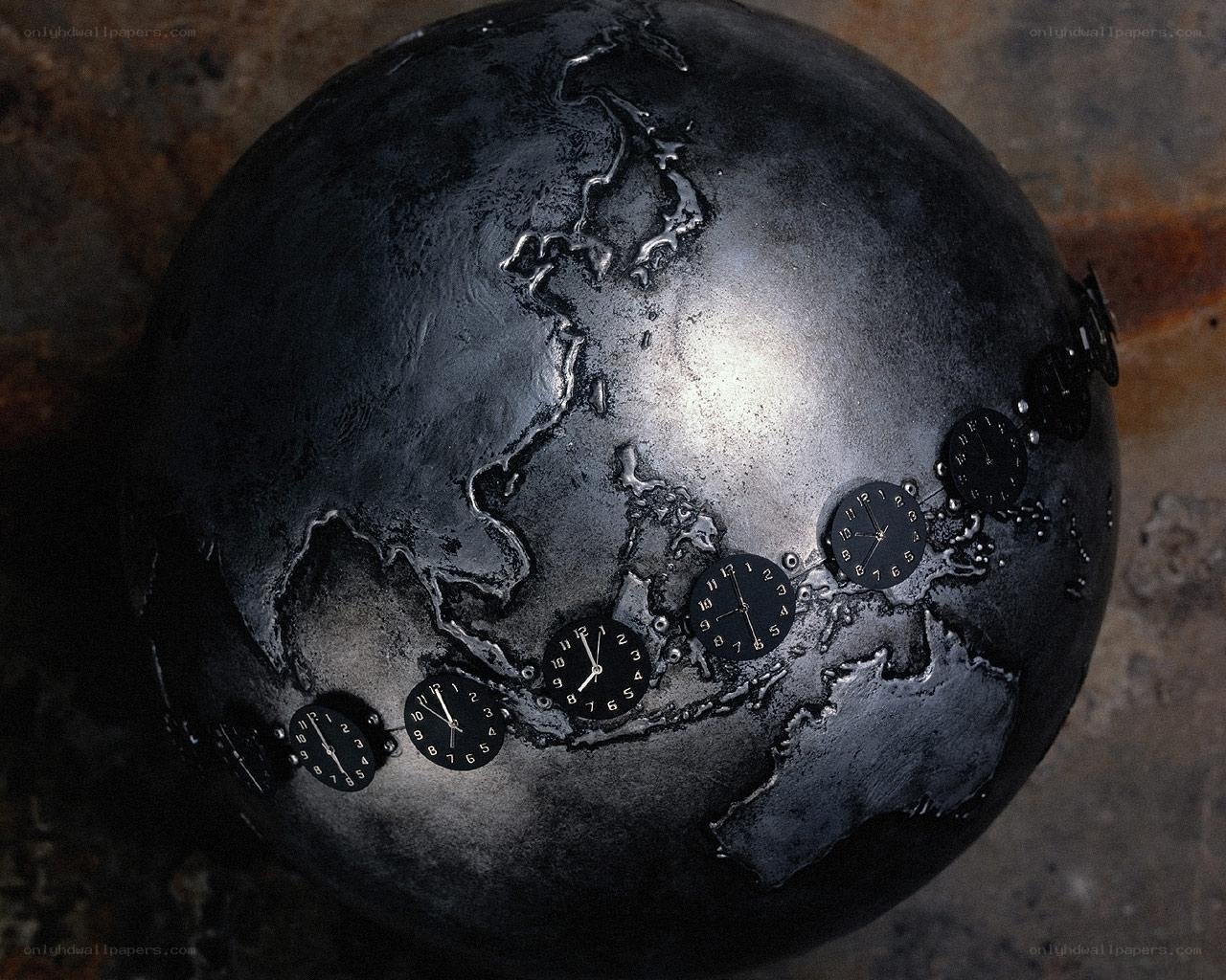 globe with world clocks