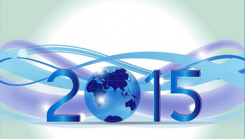 Globe with Year 2015 — Blue