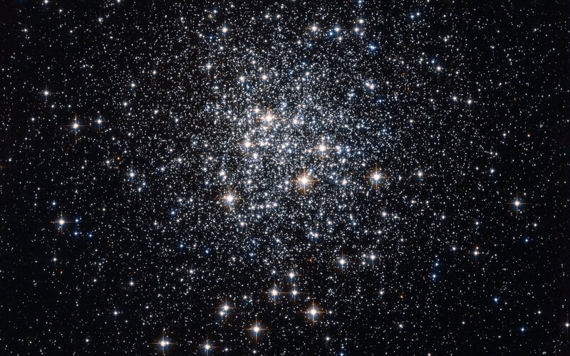 Globular Star Cluster — Black, Serene, Night, Photograph, Stars, Space, White, Blue