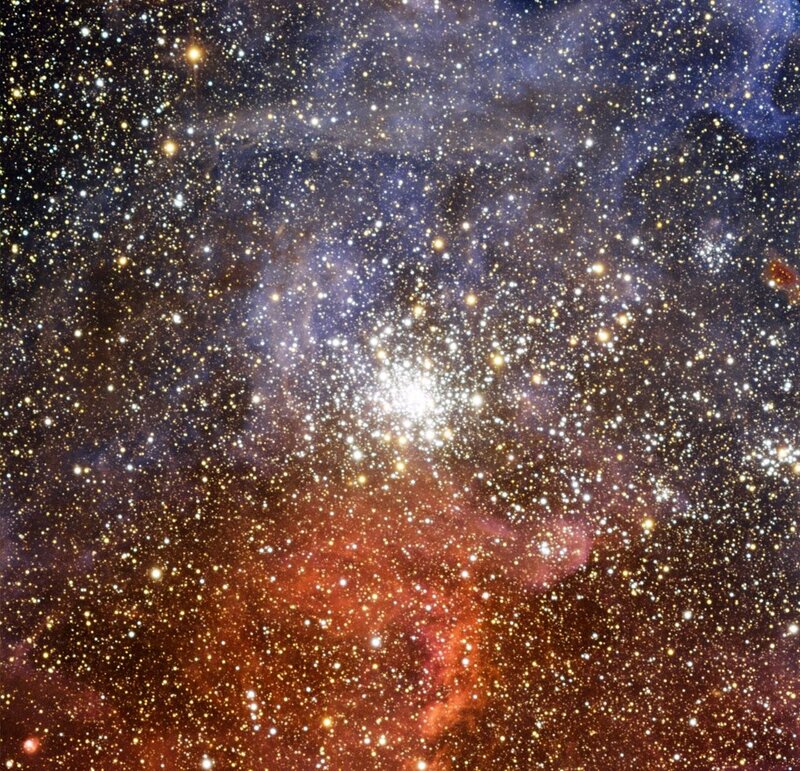 Globular Star Cluster — White, Cosmic, Night
