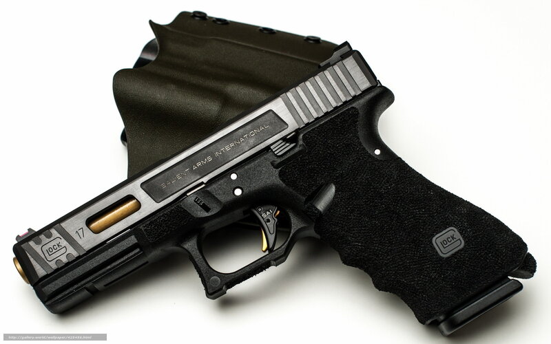 Glock 17 pistol with grip