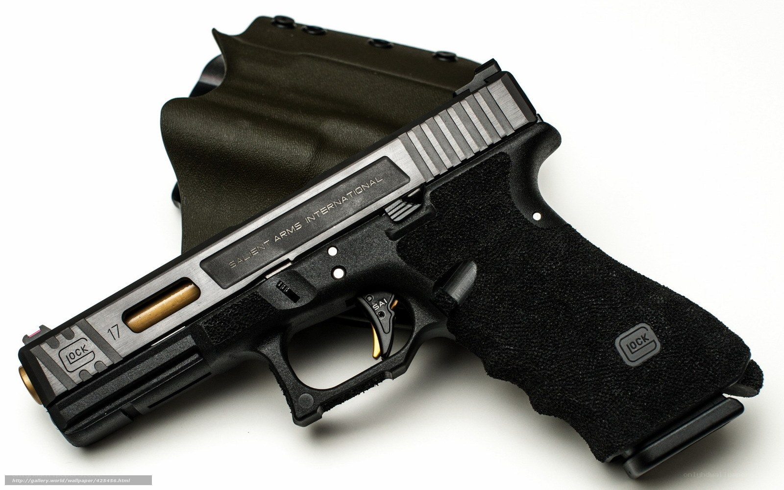 Glock 17 pistol with grip