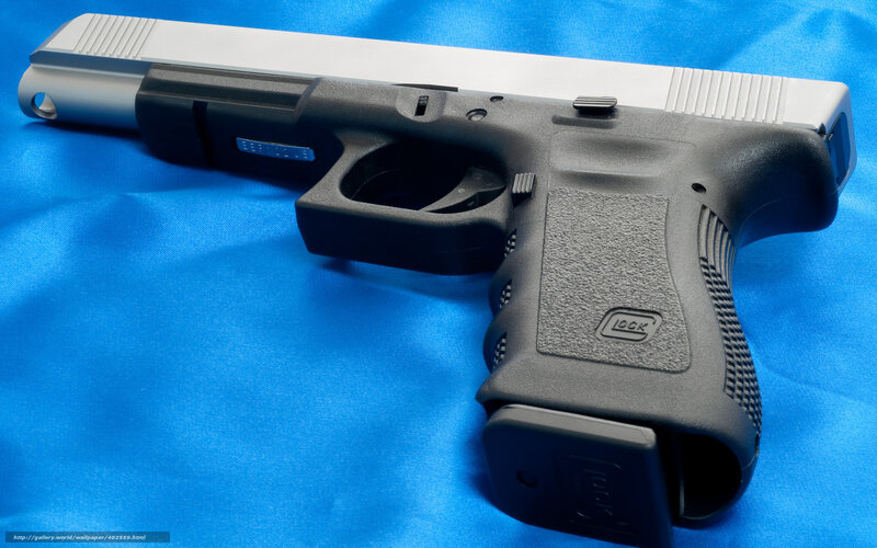 Glock Pistol on Blue Cloth — Neutral