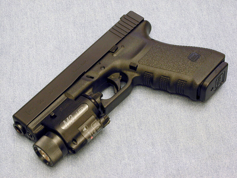 Glock pistol with laser sight