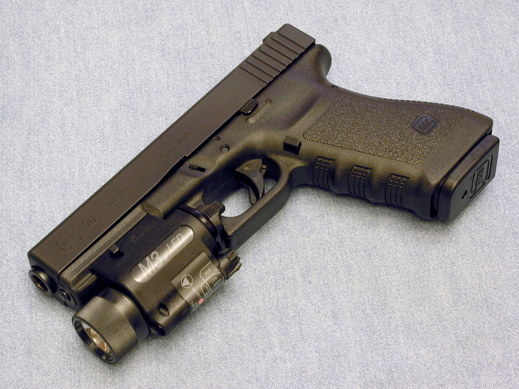 Glock pistol with laser sight