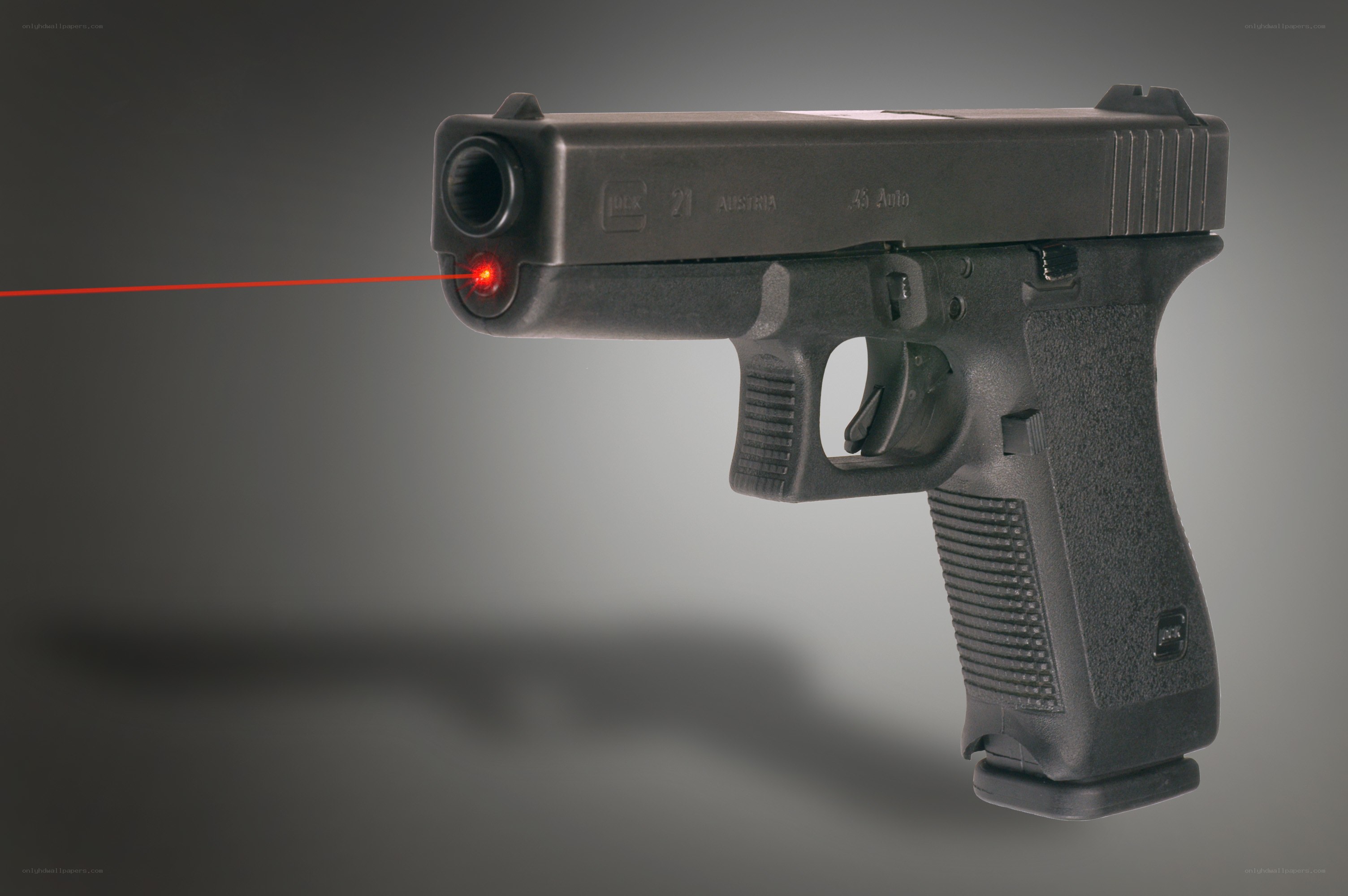 Glock pistol with laser sight