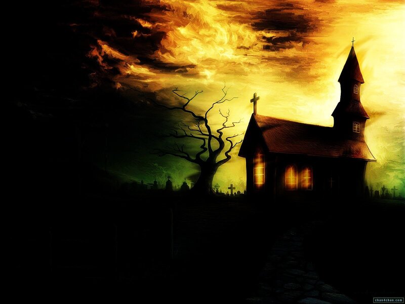 Gloomy Church at Dusk