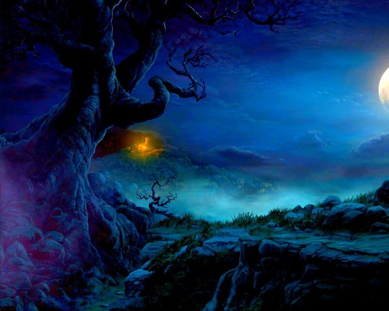Gloomy Tree at Night