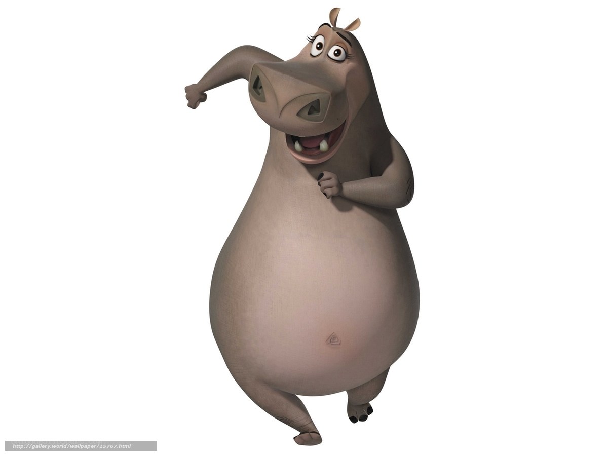 Glorious hippo character