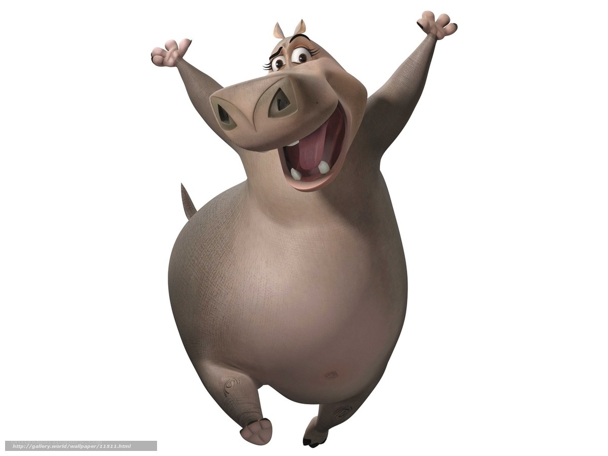 Glorious hippo character