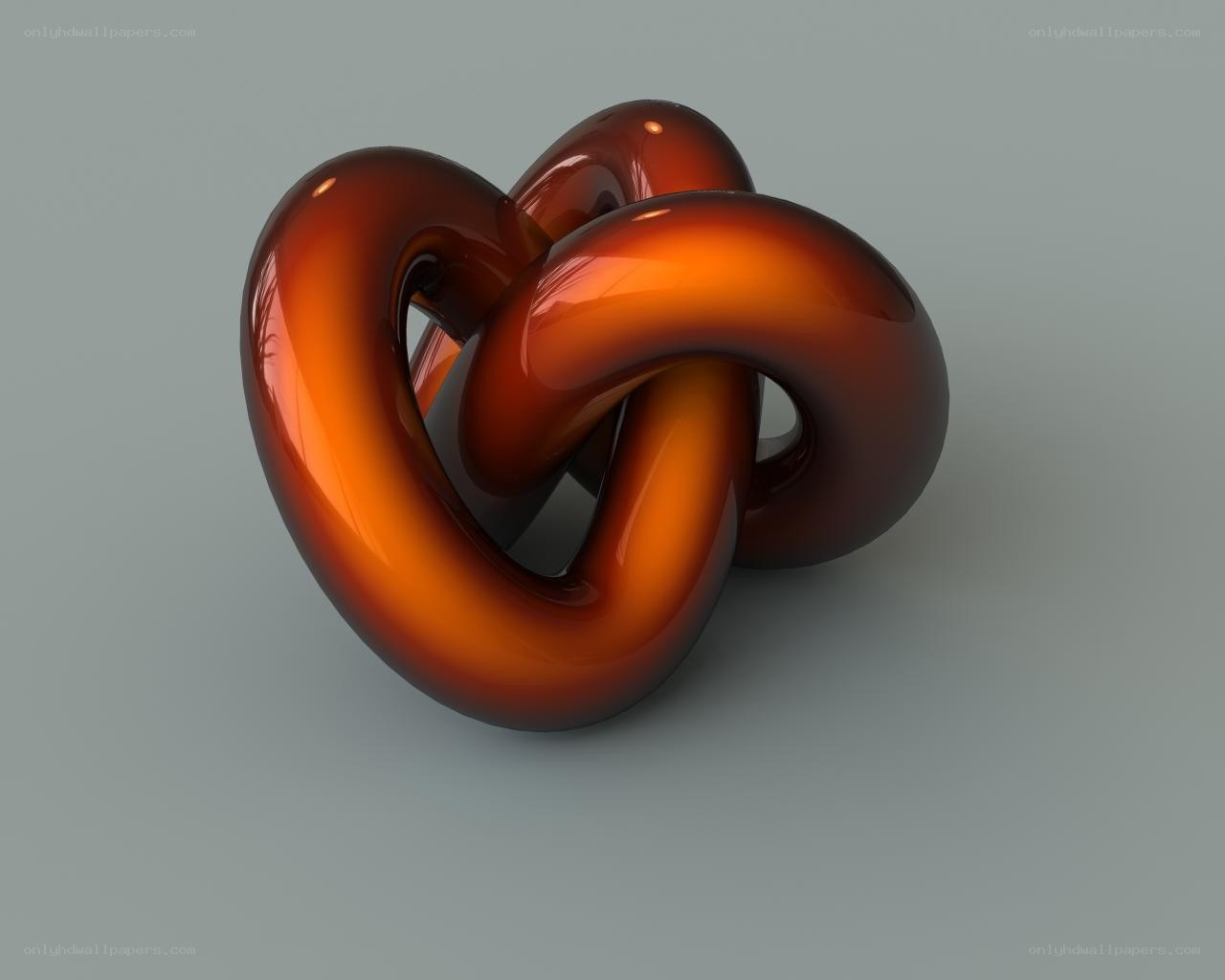 Glossy brown knot sculpture