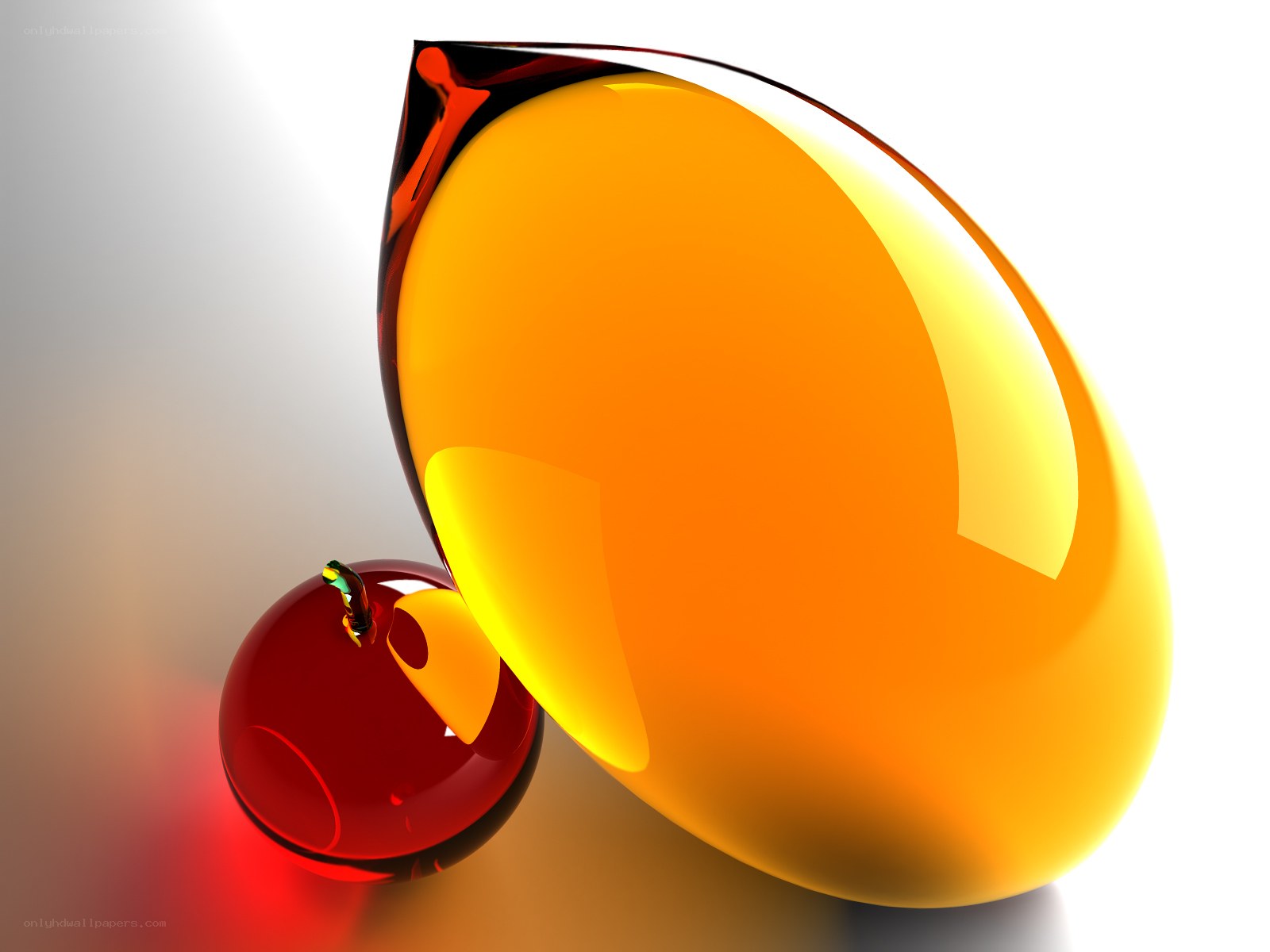 Glossy fruit shapes